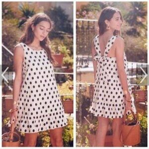 Sézane Mathilde Dress Black White‎ Dot Size 36 (4)